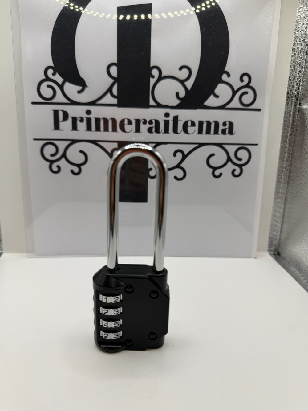 Black Combination Padlock with Silver Shackle - Secure Travel & Storage